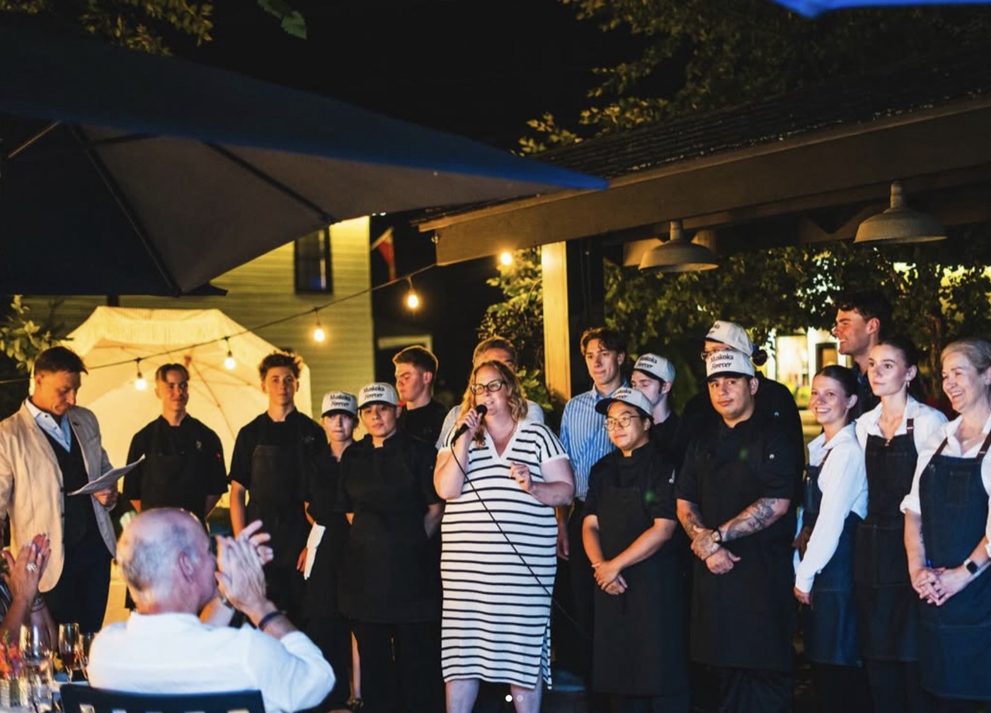 The Crossroads team gathered for an evening celebration