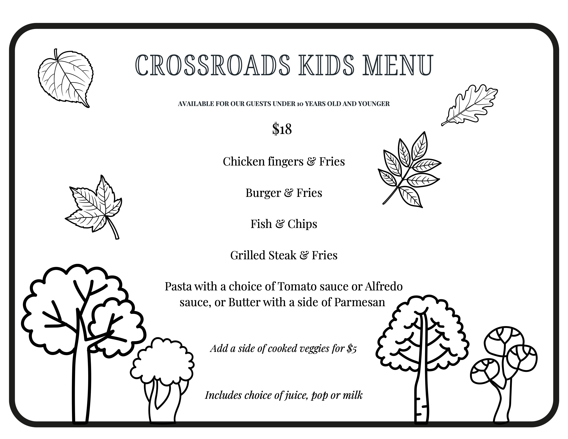 Crossroads Children's Fall Menu — page 1